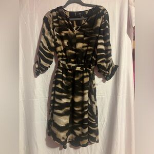 Moschino Black and Brown Long Sleeve Dress
